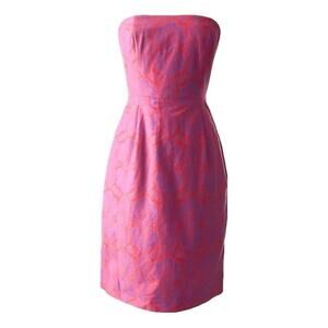 J. Crew Elegant Strapless Mini Dress, Pink, Cotton/Silk